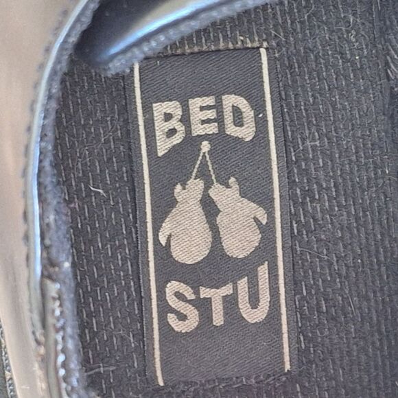 BED STU Mens Size 9 Black Chunky Heel Leather Oxford Gothic Emo Punk Shoes - Picture 5 of 16